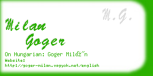 milan goger business card